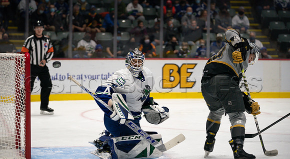 Abbotsford Canucks take a 2-0 win over Henderson Silver Knights in Abbotsford, Sunday, October 24, 2021.