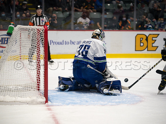Abbotsford Canucks take a 2-0 win over Henderson Silver Knights in Abbotsford, Sunday, October 24, 2021.
