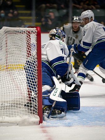 Abbotsford Canucks take a 2-0 win over Henderson Silver Knights in Abbotsford, Sunday, October 24, 2021.