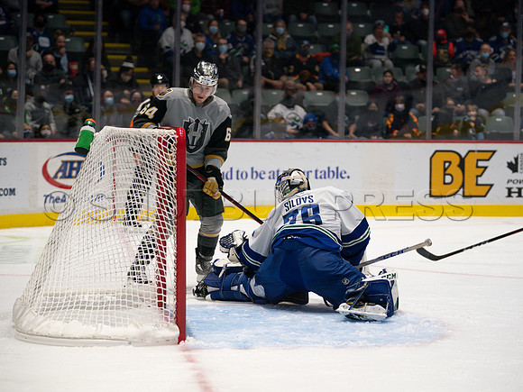 Abbotsford Canucks take a 2-0 win over Henderson Silver Knights in Abbotsford, Sunday, October 24, 2021.