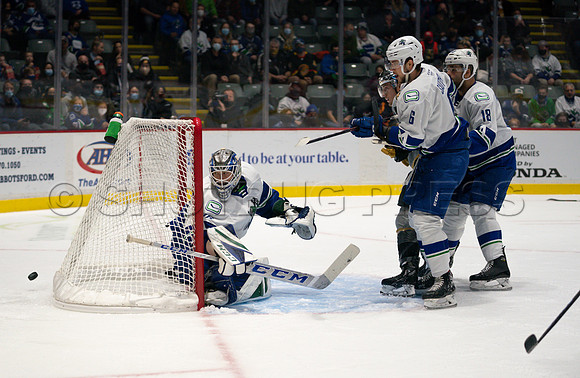 Abbotsford Canucks take a 2-0 win over Henderson Silver Knights in Abbotsford, Sunday, October 24, 2021.