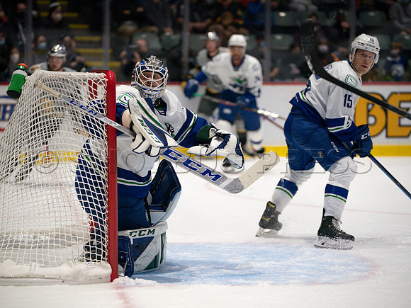 Abbotsford Canucks take a 2-0 win over Henderson Silver Knights in Abbotsford, Sunday, October 24, 2021.