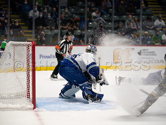 Abbotsford Canucks take a 2-0 win over Henderson Silver Knights in Abbotsford, Sunday, October 24, 2021.