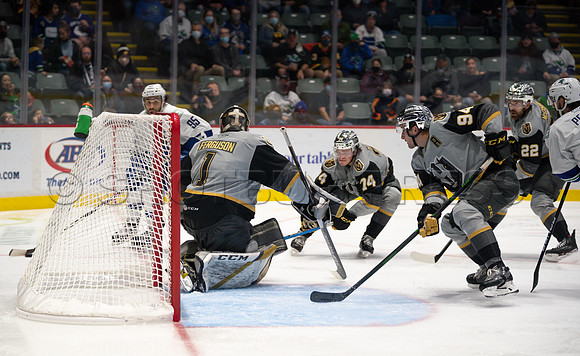 Abbotsford Canucks take a 2-0 win over Henderson Silver Knights in Abbotsford, Sunday, October 24, 2021.
