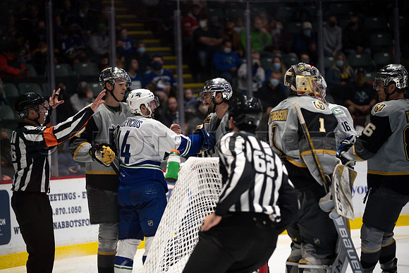 Abbotsford Canucks take a 2-0 win over Henderson Silver Knights in Abbotsford, Sunday, October 24, 2021.