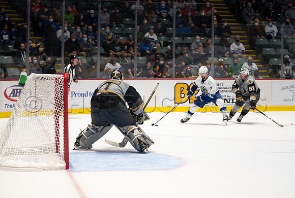 Abbotsford Canucks take a 2-0 win over Henderson Silver Knights in Abbotsford, Sunday, October 24, 2021.