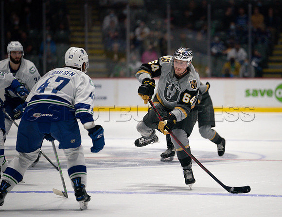 Abbotsford Canucks take a 2-0 win over Henderson Silver Knights in Abbotsford, Sunday, October 24, 2021.