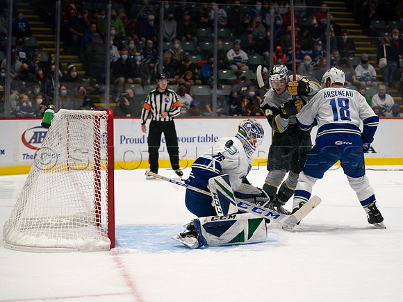 Abbotsford Canucks take a 2-0 win over Henderson Silver Knights in Abbotsford, Sunday, October 24, 2021.