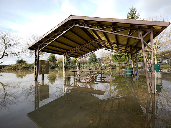 Sumas Prairie, Abbotsford largely under water Saturday Nov 20, 2021 due to flooding from an Atmospheric River system.