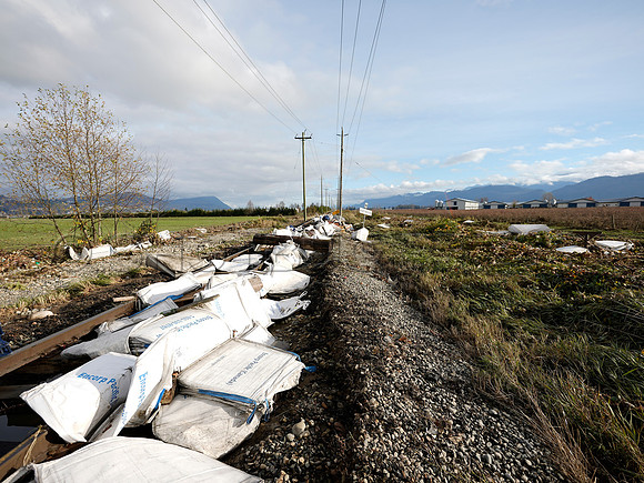 Sumas Prairie, Abbotsford largely under water Saturday Nov 20, 2021 due to flooding from an Atmospheric River system.