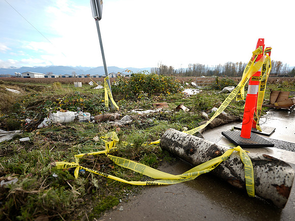 Sumas Prairie, Abbotsford largely under water Saturday Nov 20, 2021 due to flooding from an Atmospheric River system.