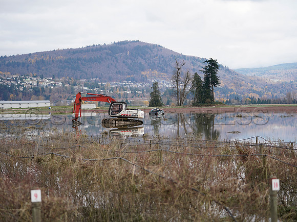 Sumas Prairie, Abbotsford largely under water Saturday Nov 20, 2021 due to flooding from an Atmospheric River system.