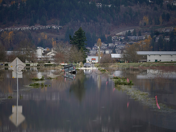 Sumas Prairie, Abbotsford largely under water Saturday Nov 20, 2021 due to flooding from an Atmospheric River system.