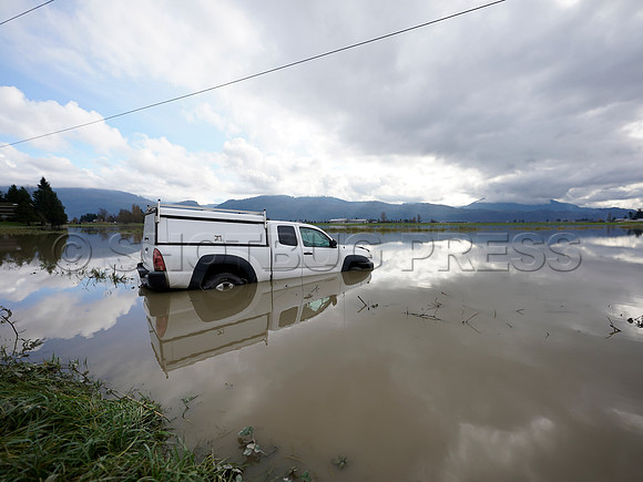 Sumas Prairie, Abbotsford largely under water Saturday Nov 20, 2021 due to flooding from an Atmospheric River system.