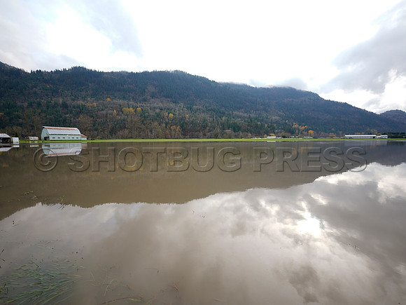 Sumas Prairie, Abbotsford largely under water Saturday Nov 20, 2021 due to flooding from an Atmospheric River system.