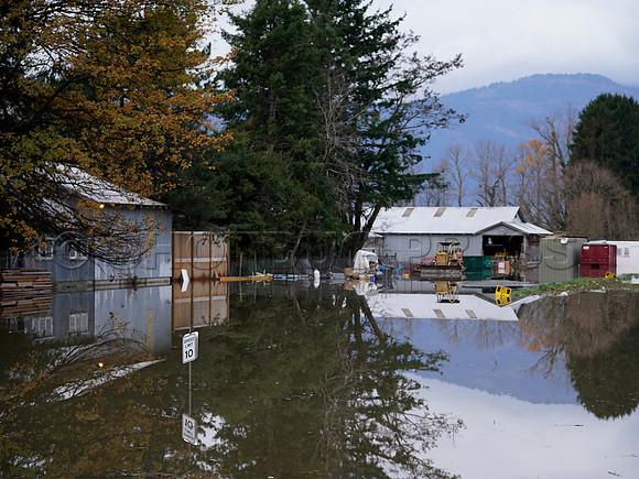 Sumas Prairie, Abbotsford largely under water Saturday Nov 20, 2021 due to flooding from an Atmospheric River system.