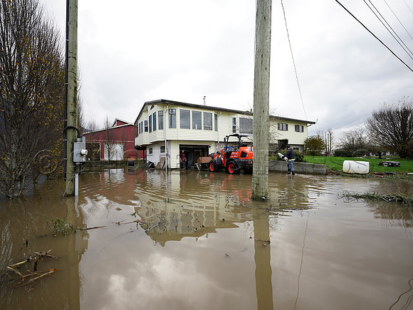 Sumas Prairie, Abbotsford largely under water Saturday Nov 20, 2021 due to flooding from an Atmospheric River system.