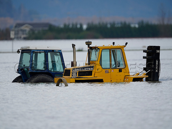 Sumas Prairie, Abbotsford largely under water Saturday Nov 20, 2021 due to flooding from an Atmospheric River system.
