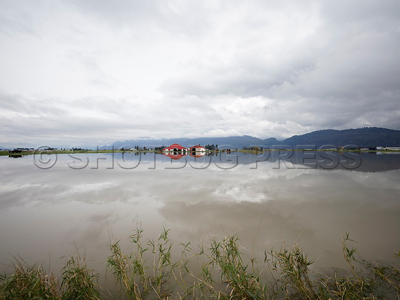 Sumas Prairie, Abbotsford largely under water Saturday Nov 20, 2021 due to flooding from an Atmospheric River system.