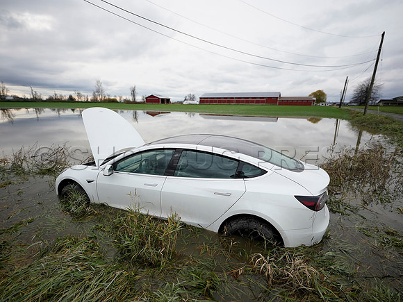 Sumas Prairie, Abbotsford largely under water Saturday Nov 20, 2021 due to flooding from an Atmospheric River system.