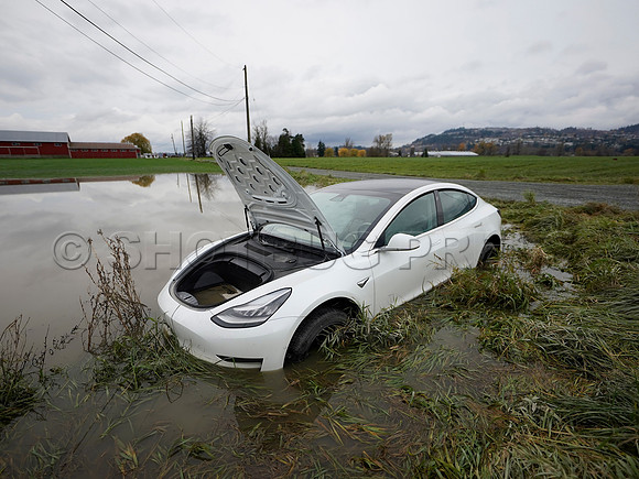 Sumas Prairie, Abbotsford largely under water Saturday Nov 20, 2021 due to flooding from an Atmospheric River system.
