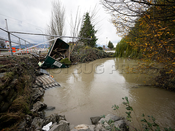 Sumas Prairie, Abbotsford largely under water Saturday Nov 20, 2021 due to flooding from an Atmospheric River system.