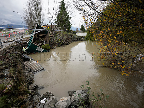 Sumas Prairie, Abbotsford largely under water Saturday Nov 20, 2021 due to flooding from an Atmospheric River system.