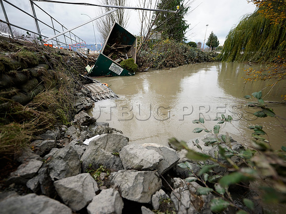Sumas Prairie, Abbotsford largely under water Saturday Nov 20, 2021 due to flooding from an Atmospheric River system.
