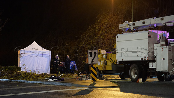 April 12, 2022 One dead after tree crashes on vehicle at Marine Way and River District Crossing in Vancouver