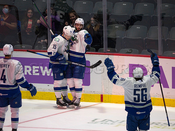 Nov 30, 2021, Abbotsford Canucks defeat Ontario Reign 3-2 in Abbotsford, BC, Canada