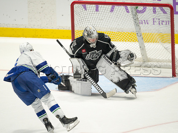 Nov 30, 2021, Abbotsford Canucks defeat Ontario Reign 3-2 in Abbotsford, BC, Canada