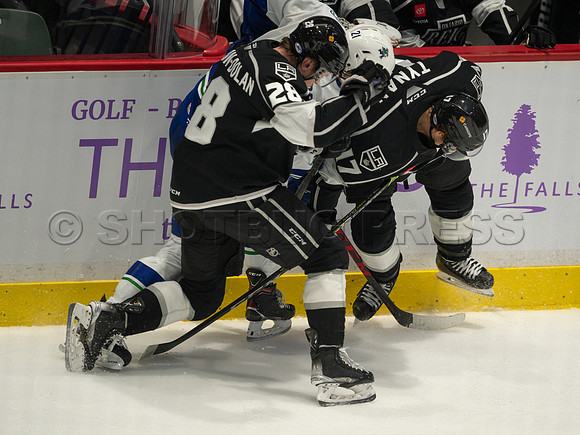 Nov 30, 2021, Abbotsford Canucks defeat Ontario Reign 3-2 in Abbotsford, BC, Canada
