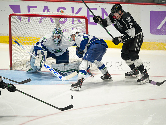 Nov 30, 2021, Abbotsford Canucks defeat Ontario Reign 3-2 in Abbotsford, BC, Canada