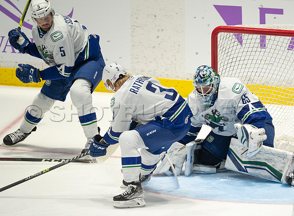 Nov 30, 2021, Abbotsford Canucks defeat Ontario Reign 3-2 in Abbotsford, BC, Canada