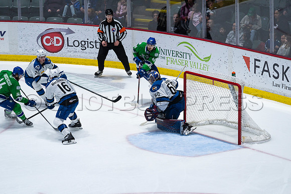 Sun, March 13, 2022 Abbotsford Canucks take Colorado Eagles 5–4 in OT at Abbotsford Event Centre in Abbotsford, BC