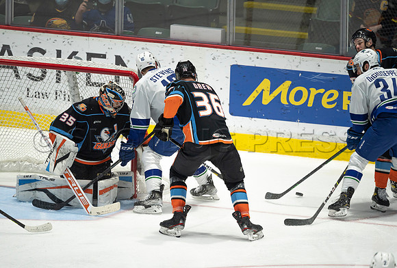 Abbotsford Canucks defeat San Diego Gulls 4-2 on Sunday, Jan 23, 2022 at Abbotsford Centre.