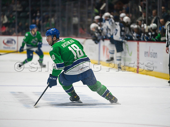 Wed, March 16, 2022 Abbotsford Canucks make an epic comeback to take a 5-4 win in OT against the Manitoba Moose in Abbotsford, BC