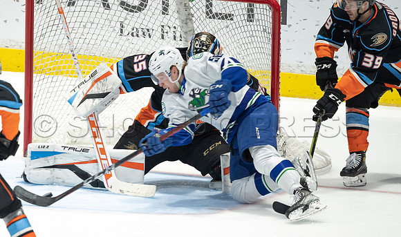 Abbotsford Canucks defeat San Diego Gulls 4-2 on Sunday, Jan 23, 2022 at Abbotsford Centre.
