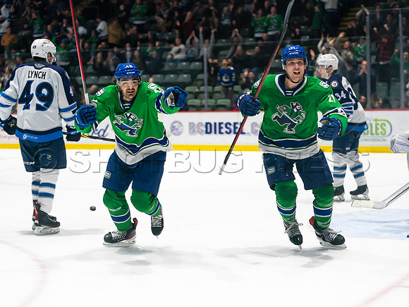 Wed, March 16, 2022 Abbotsford Canucks make an epic comeback to take a 5-4 win in OT against the Manitoba Moose in Abbotsford, BC