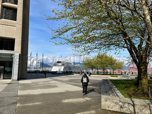 April 21, 2022 NCL Norwegian Bliss-Wyland docks Canada Place, Vancouver, BC.