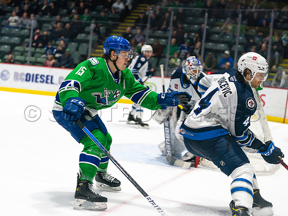 Wed, March 16, 2022 Abbotsford Canucks make an epic comeback to take a 5-4 win in OT against the Manitoba Moose in Abbotsford, BC