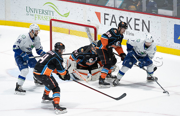 Abbotsford Canucks defeat San Diego Gulls 4-2 on Sunday, Jan 23, 2022 at Abbotsford Centre.