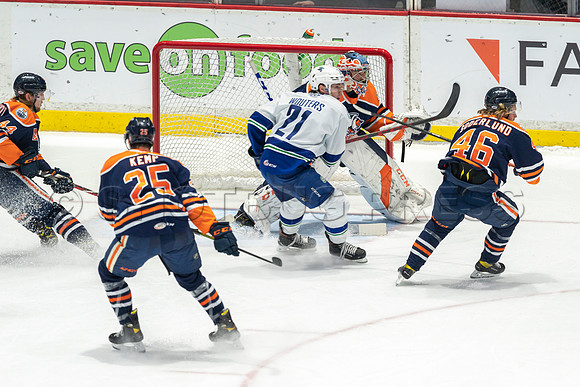 Abbotsford Canucks shutout by the Edmonton Oilers Farm Team, The Bakersfield Condors, Sunday, Jan 9, 2022 at Abbotsford Centre
