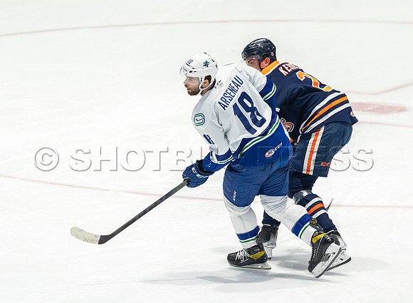 Abbotsford Canucks shutout by the Edmonton Oilers Farm Team, The Bakersfield Condors, Sunday, Jan 9, 2022 at Abbotsford Centre