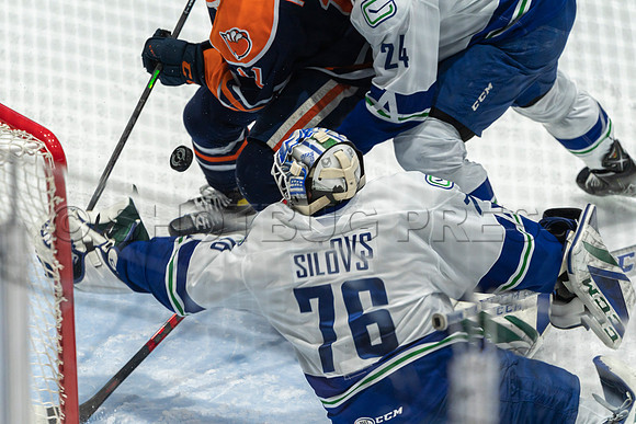 Abbotsford Canucks shutout by the Edmonton Oilers Farm Team, The Bakersfield Condors, Sunday, Jan 9, 2022 at Abbotsford Centre