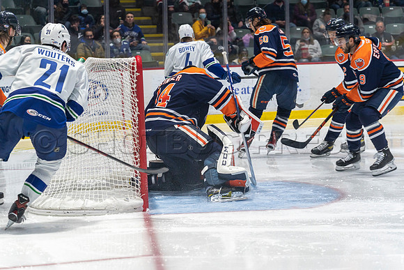 Abbotsford Canucks shutout by the Edmonton Oilers Farm Team, The Bakersfield Condors, Sunday, Jan 9, 2022 at Abbotsford Centre