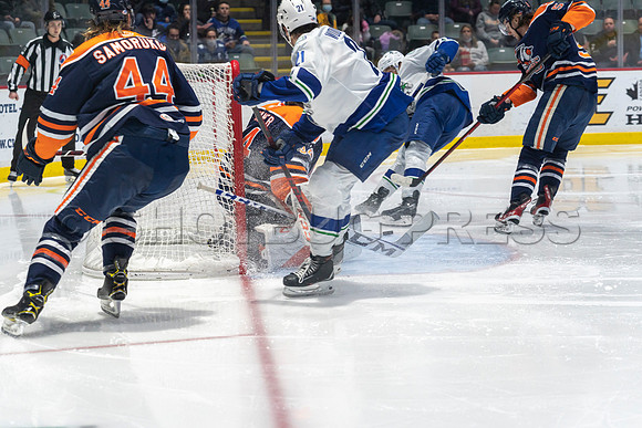 Abbotsford Canucks shutout by the Edmonton Oilers Farm Team, The Bakersfield Condors, Sunday, Jan 9, 2022 at Abbotsford Centre