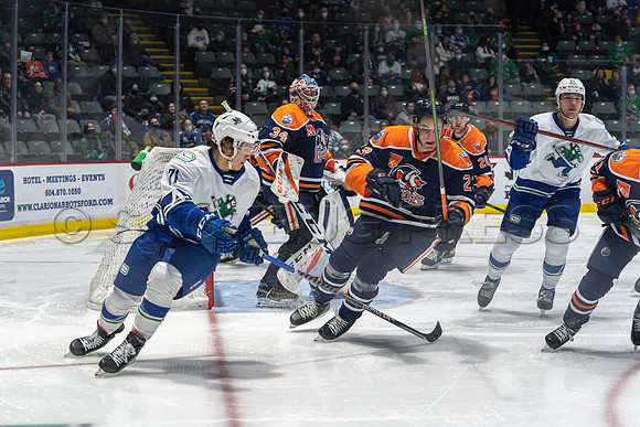 Abbotsford Canucks shutout by the Edmonton Oilers Farm Team, The Bakersfield Condors, Sunday, Jan 9, 2022 at Abbotsford Centre