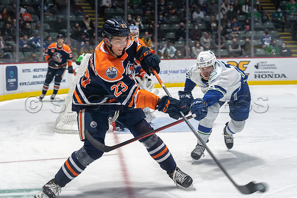 Abbotsford Canucks shutout by the Edmonton Oilers Farm Team, The Bakersfield Condors, Sunday, Jan 9, 2022 at Abbotsford Centre