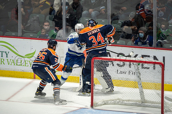 Abbotsford Canucks shutout by the Edmonton Oilers Farm Team, The Bakersfield Condors, Sunday, Jan 9, 2022 at Abbotsford Centre